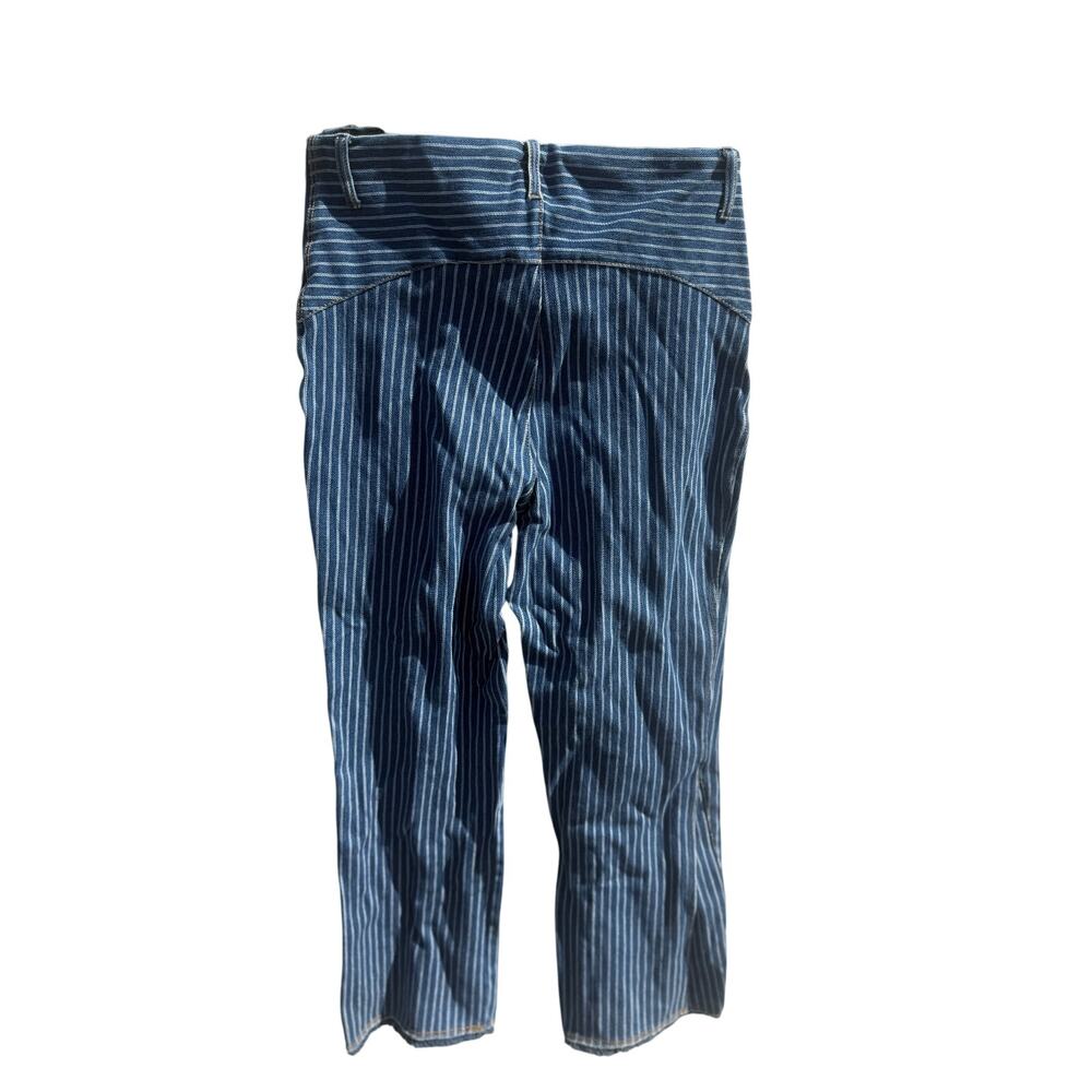Lysse Womens Sz M pull on Straight Leg raw hem Denim blue Pants CONTROL TOP - Picture 3 of 6
